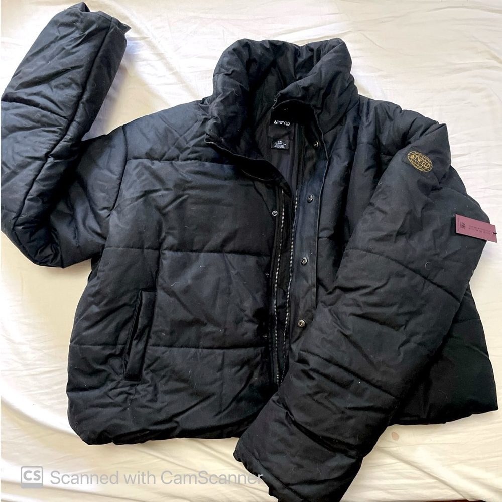 Atwyld waxed cotton canvas puffer jacket.